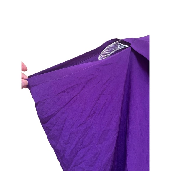 ETRO Purple Silk Button Up Cold Shoulder Over Sized Blouse Short Sleeve 38 - Picture 3 of 7